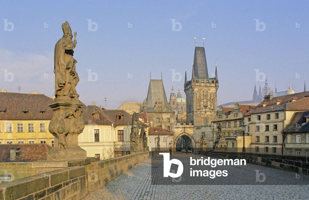 Charles Bridge in Prague in Czech Republic.