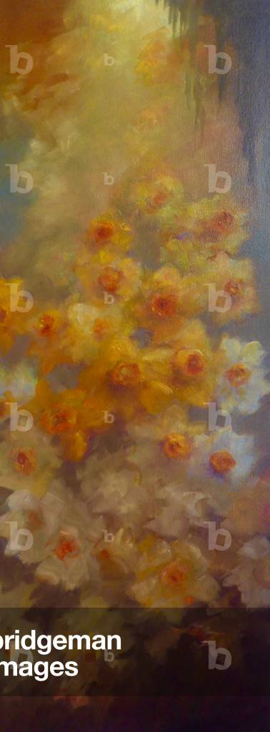 Tall Daffodils, 2020, (oil on canvas)Floral, daffodils.