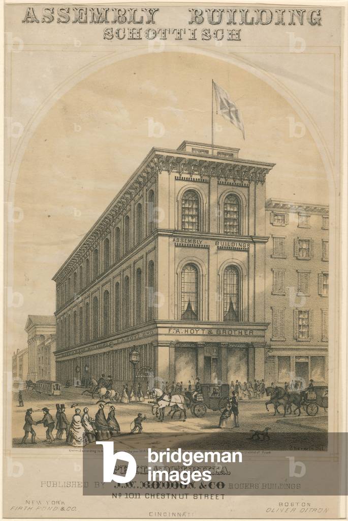 Assembly Building Schottisch, c.1852 (stone tinted litho, mounted on paper)

