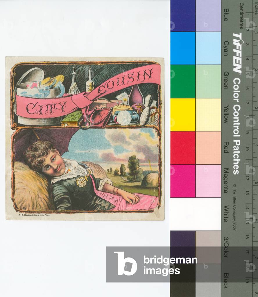 City Cousin, Geo. S. Harris & Sons cigar box labels and trimmings, c.1880 (chromolitho)
