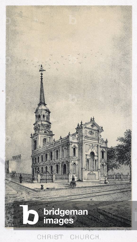 Christ Church, Thomas S. Wagner, 1864 (litho tinted with one stone)


