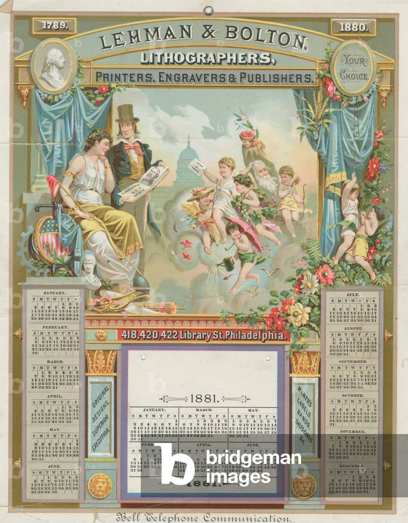 Lehman & Bolton, lithographers, printers, engravers & publishers, 418, 420, 422 Library St., Philadelphia, printed by Lehman & Bolton, 1880 (chromolitho)


