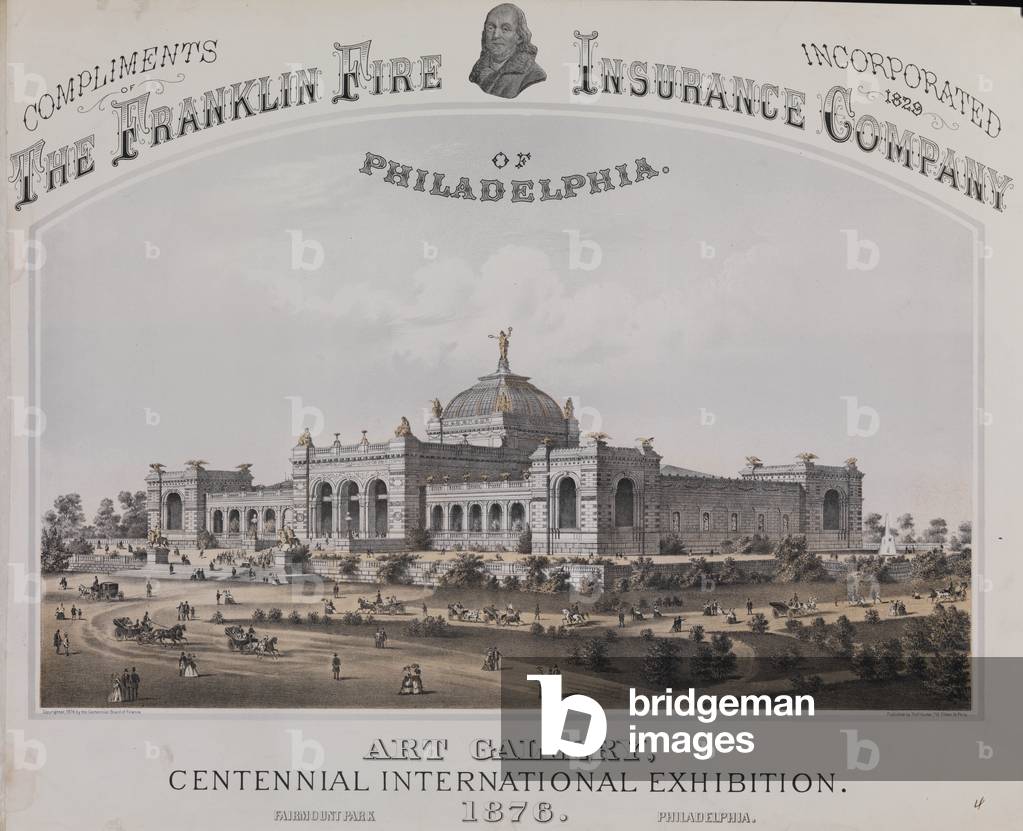 Art Gallery, 1876 Centennial International Exhibition, Fairmont Park, Philadelphia, printed by Thomas Hunter, c.1874 (litho)