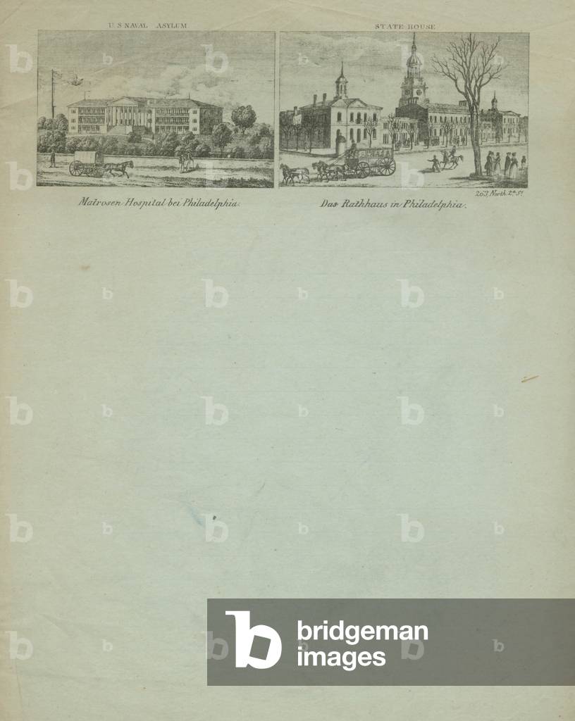 U. S. Naval Asylum and State House, c.1840 (transfer litho)


