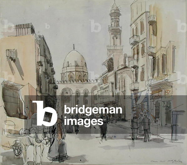 Cairo, 1955 (pen & ink and w/c on paper)