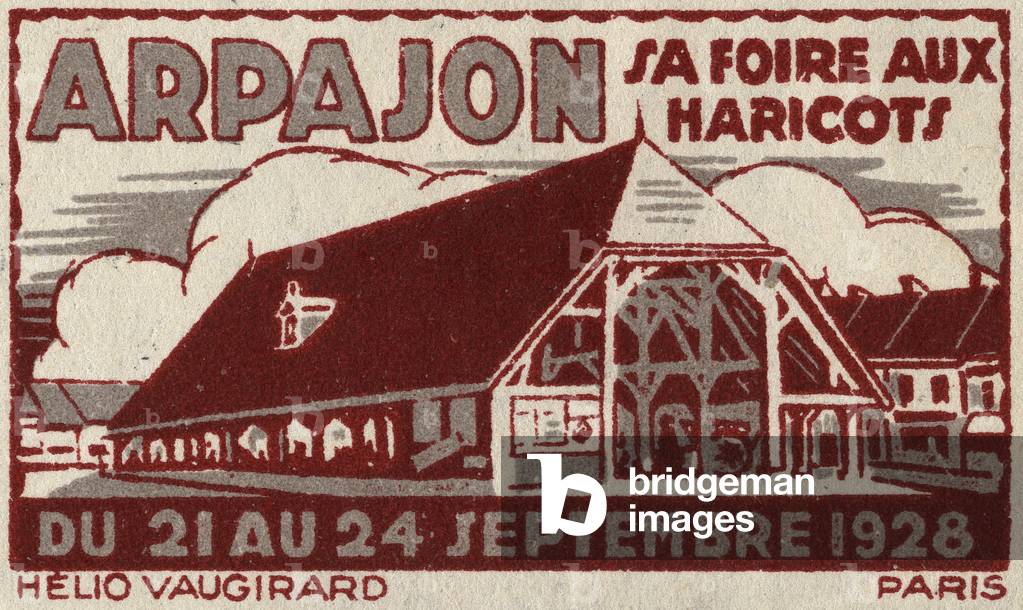 A walking hall - Illustrated vignette, claimed for the Arpajon bean fair, 1928
