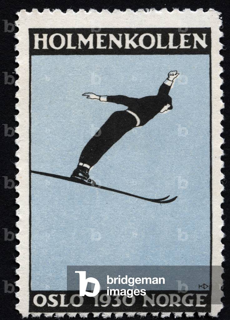 Ski Jumping Test - Vignette illustree, Holmenkollen and Oslo (Norway), 1930