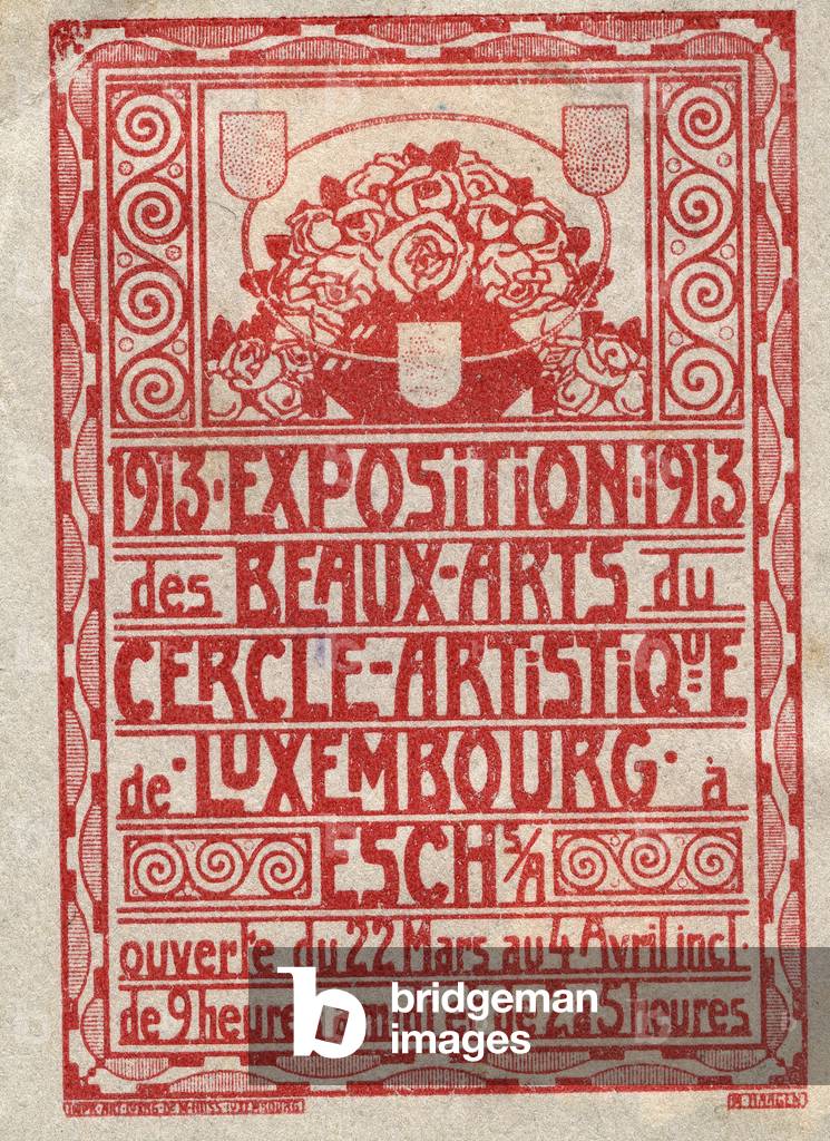 A bouquet of flowers - Vignette illustree, claimed for the exhibition of fine arts of the artistic circle of Luxembourg in Esch, 1913