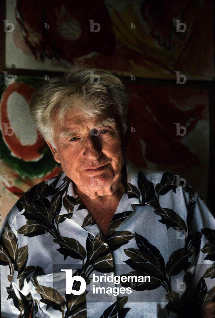 Edouard Pignon (1905-1993) french painter here in august 1986 in his workshop in Sanary-sur-Mer (France)