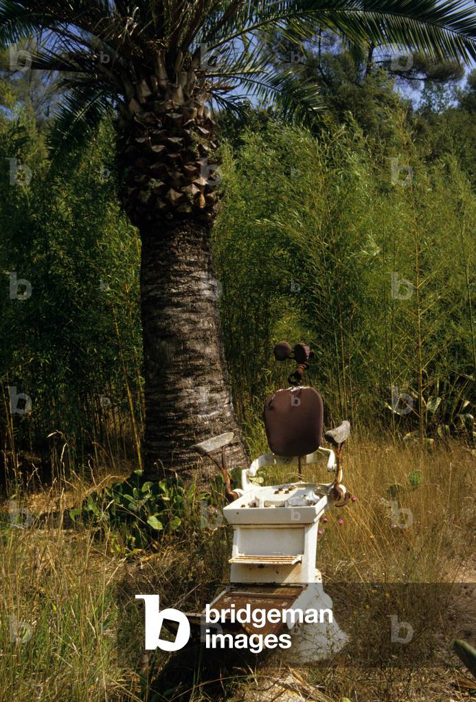 In the garden of sculptor Cesar Baldaccini aka Cesar's house in Roquefort les Pins november 1987