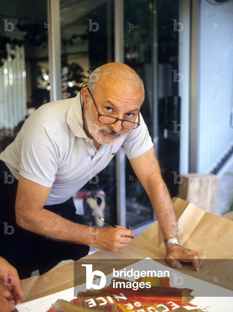 Sculptor Armand Fernandez said Arman (1928-2005) here in Mougins in september 1987