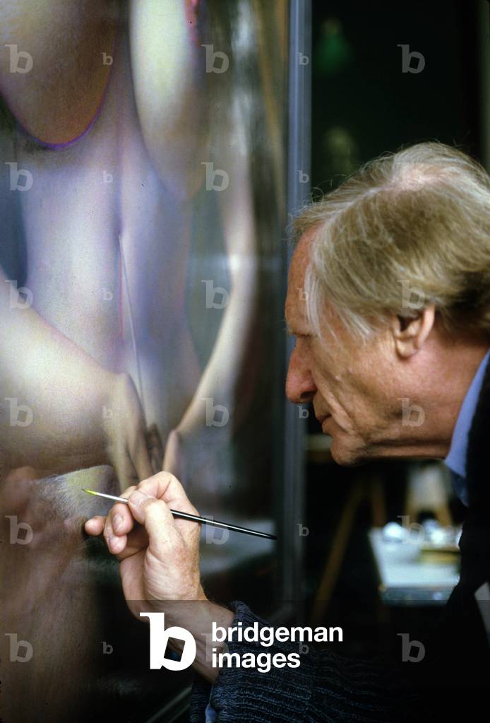 Rudolf Hausner austrian painter here in Vienna, 1985 (photo)