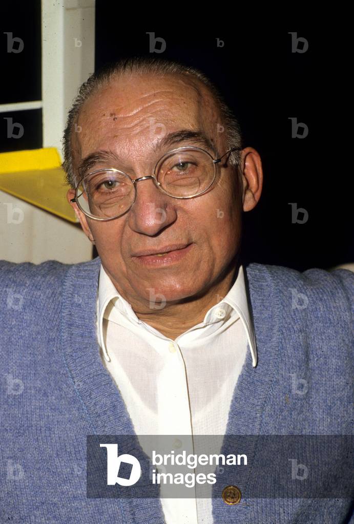 Jean Dewasne (1921-199) french painter (abstraction) here in his workshop studio, february 1987 (photo)