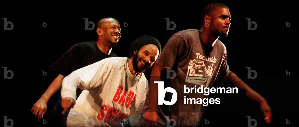 Tap dancer Savion Glover and crew performing in his new show 'Bare Soundz'