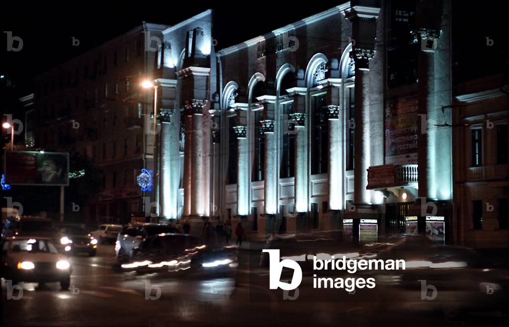 Night Exterior Sverdlovsk Philharmonic Concert Hall, Ekaterinburg, Russia (photo)