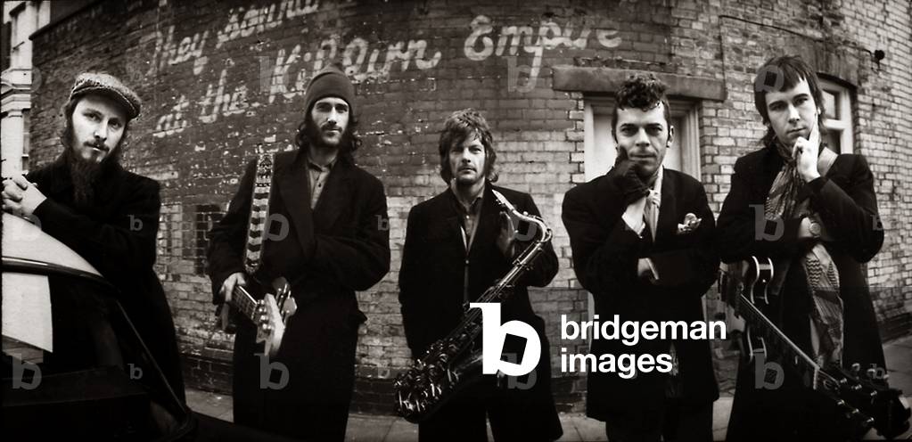 Publicity Shoot for The Kilburns By The Empire Russell Hardy, Charlie Hart, Davey Payne, Ian Dury and Keith Lucas (L-R) (photo)