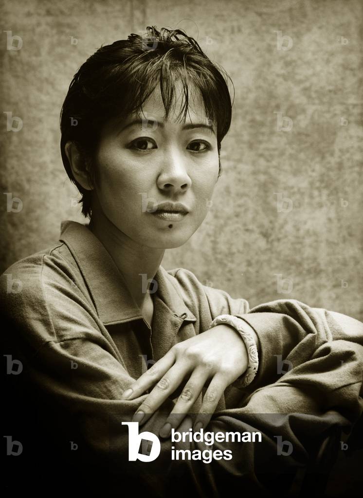 Portrait of the artist Yuka Fujii (b/w photo)