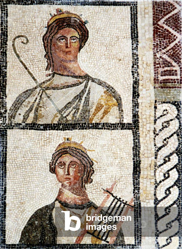 Roman mosaic showing musician with lyre