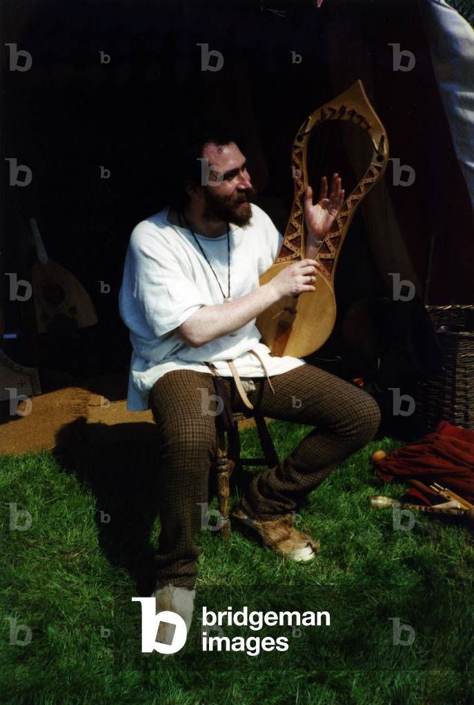 Celtic Re-enactor playing Crwth