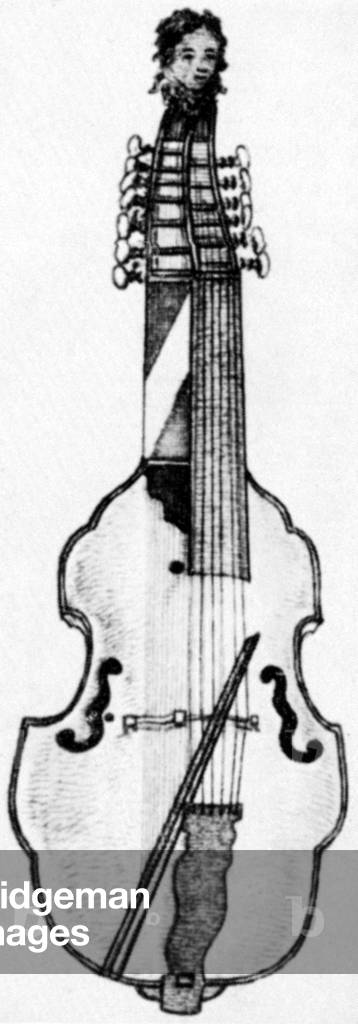 Baryton - Viola di Fagotto 18thC drawing by Hillemacher