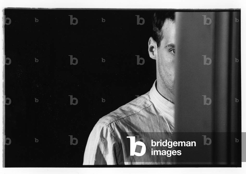 Mathieu Kassovitz on the set of See How They Fall, 1994. (b/w photo)