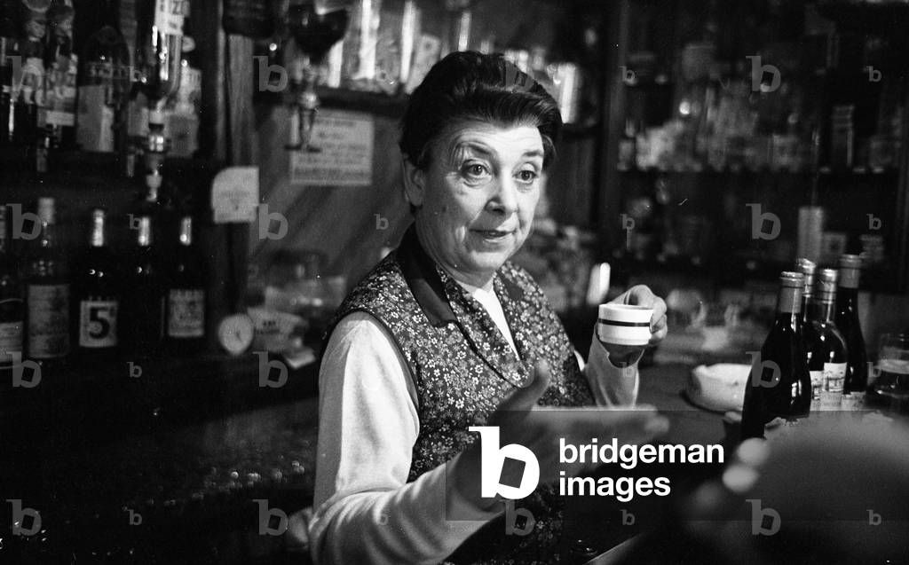 French coffee shop in Paris, France,10/1980