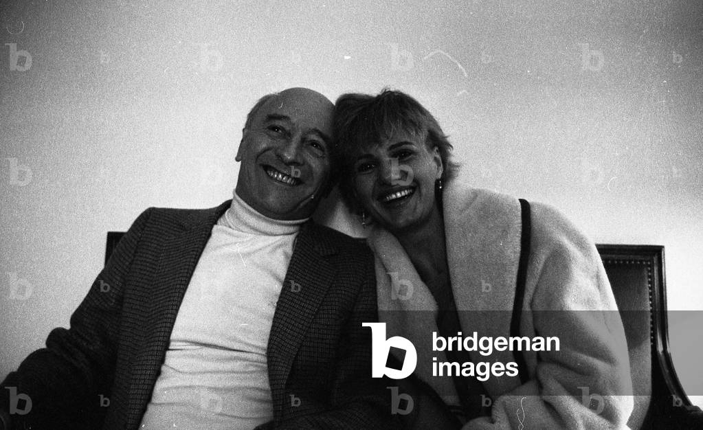 The actress Miou-Miou and director Michel Audiard, Paris, France, 02/1981