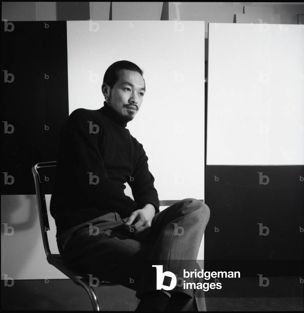 Richard Lin in his studio, 1964 (b/w photo)