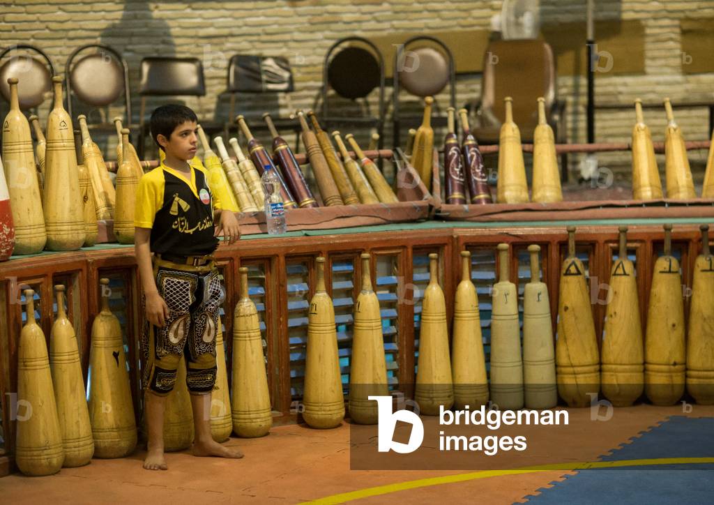 Boy Training at Saheb a Zaman Club Zurkhaneh, Yazd Province, Yazd, Iran (photo)
