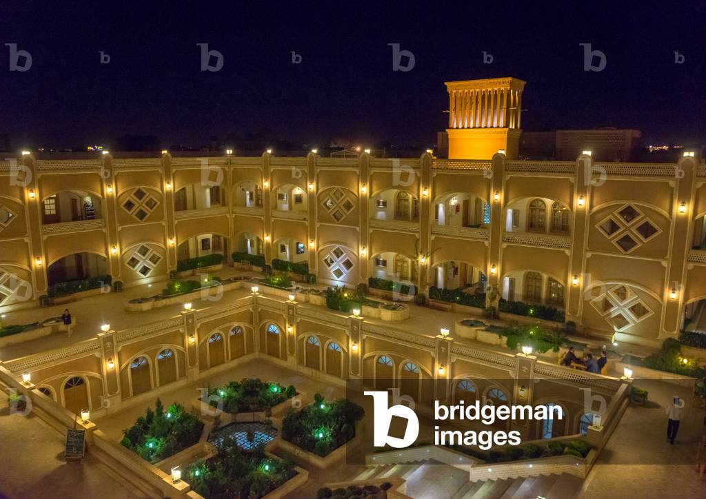The Courtyard of Old Caravanserai Turned into the Hotel Dad, Yazd Province, Yazd, Iran (photo)