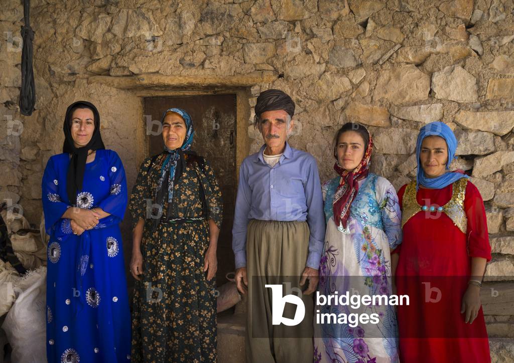 Family in the Old Kurdish Village of Palangan, Iran (photo)