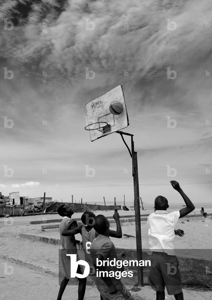 Teenagers playing Basket Ball, Benguela, Angola, Africa (photo)