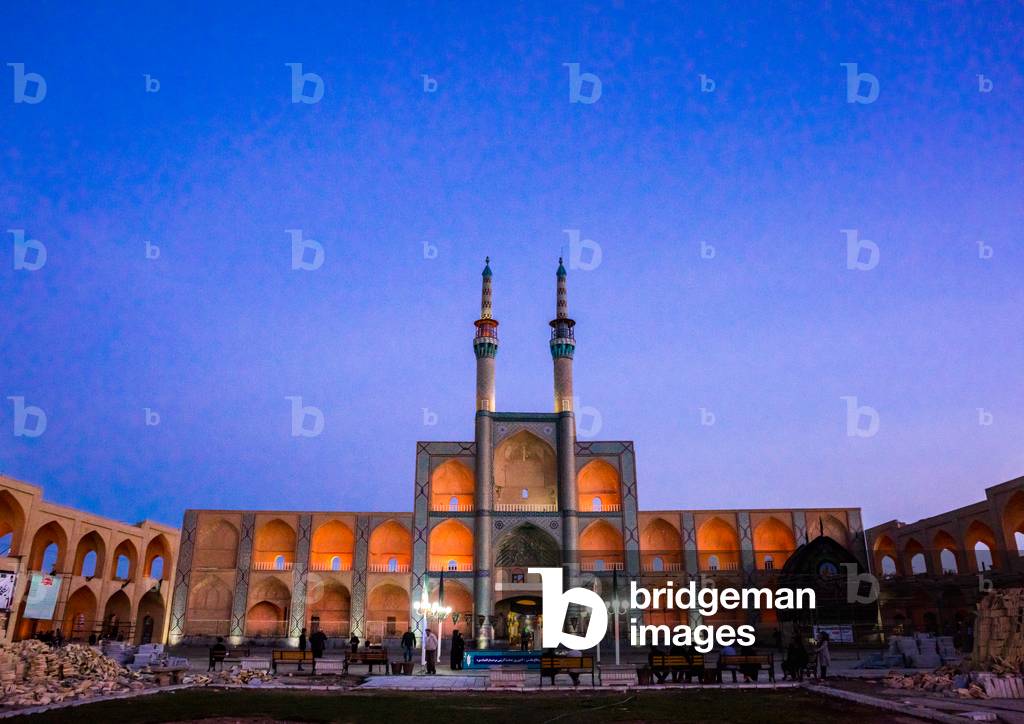 A Wooden Nakhl in front of the Three-storey Takieh Which Forms Part of the Amir Chakhmaq Complex, Yazd Province, Yazd, Iran (photo)