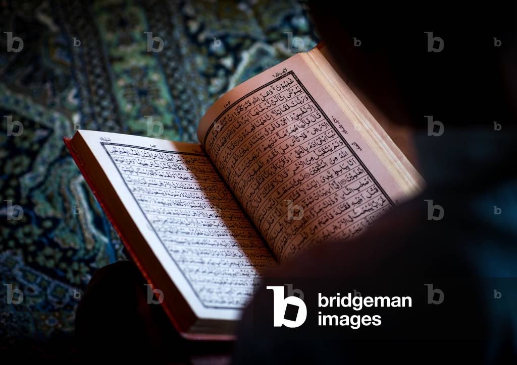 Iranian Shiite Muslim Student Reading the Koran in a Madrassah, Golestan Province, Karim Ishan, Iran (photo)