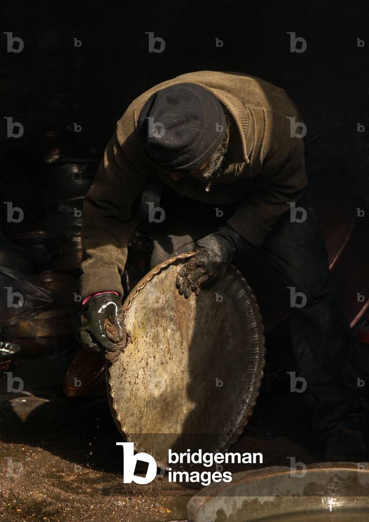 Coppersmith In Ganjali Bazaar, Central County, Kerman, Iran, 2016 (photo)