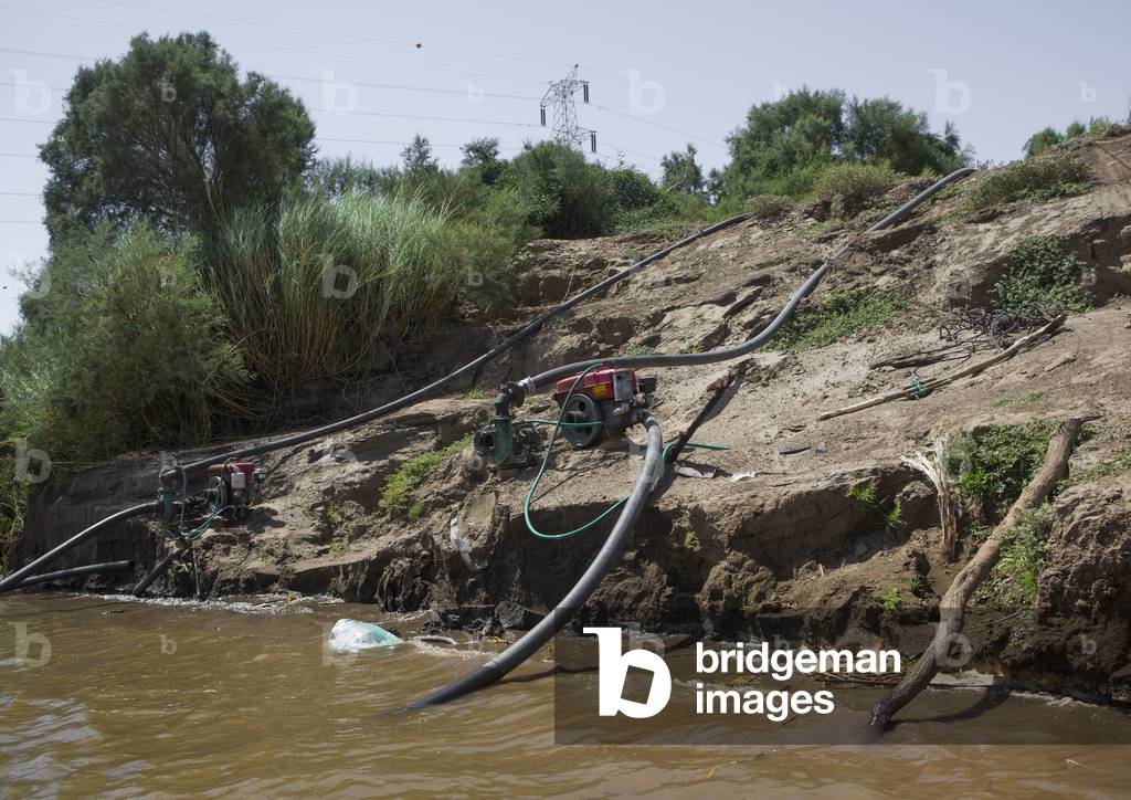 Pumps in River Nile, Sai island, Nubia, Sudan (photo)