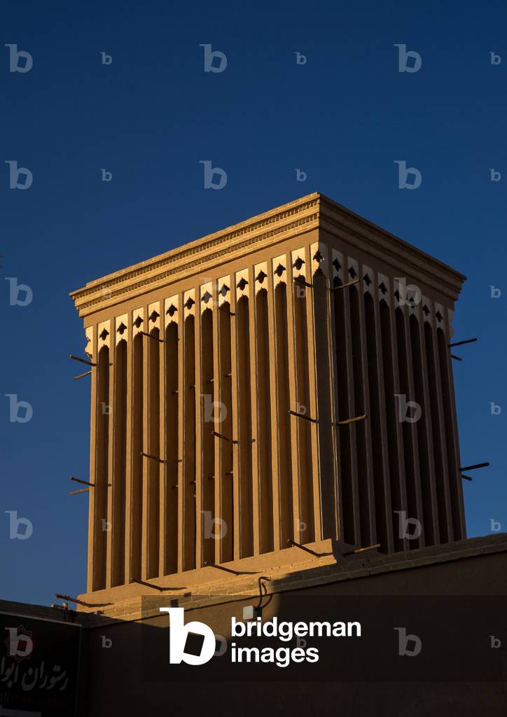 Wind Towers used as a Natural Cooling System in Iranian Traditional Architecture, Yazd Province, Yazd, Iran (photo)