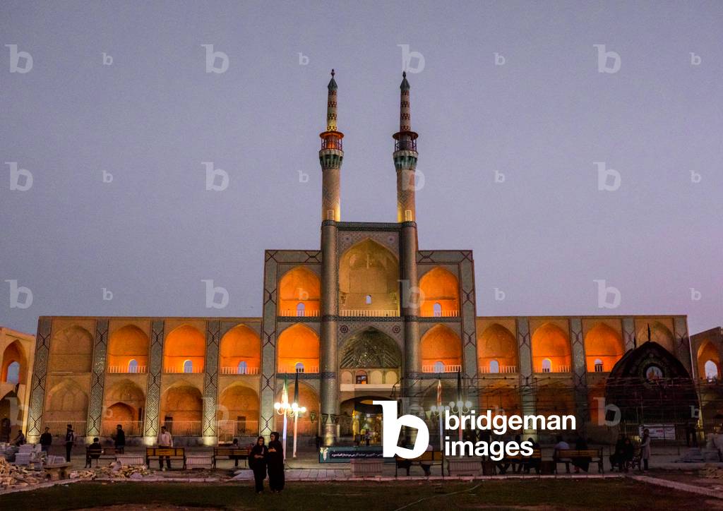 A Wooden Nakhl in front of the Three-storey Takieh Which Forms Part of the Amir Chakhmaq Complex, Yazd Province, Yazd, Iran (photo)