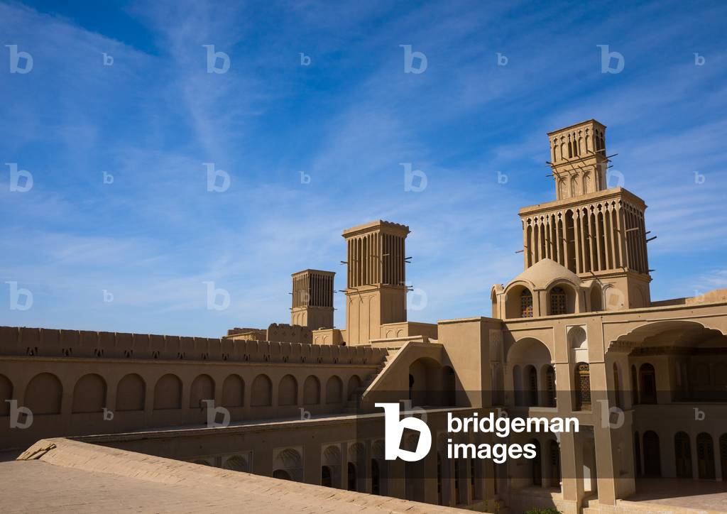 Aghazadeh Mansion Wind Towers used as a Natural Cooling System in Iranian Traditional Architecture, Fars Province, Abarkooh, Iran (photo)