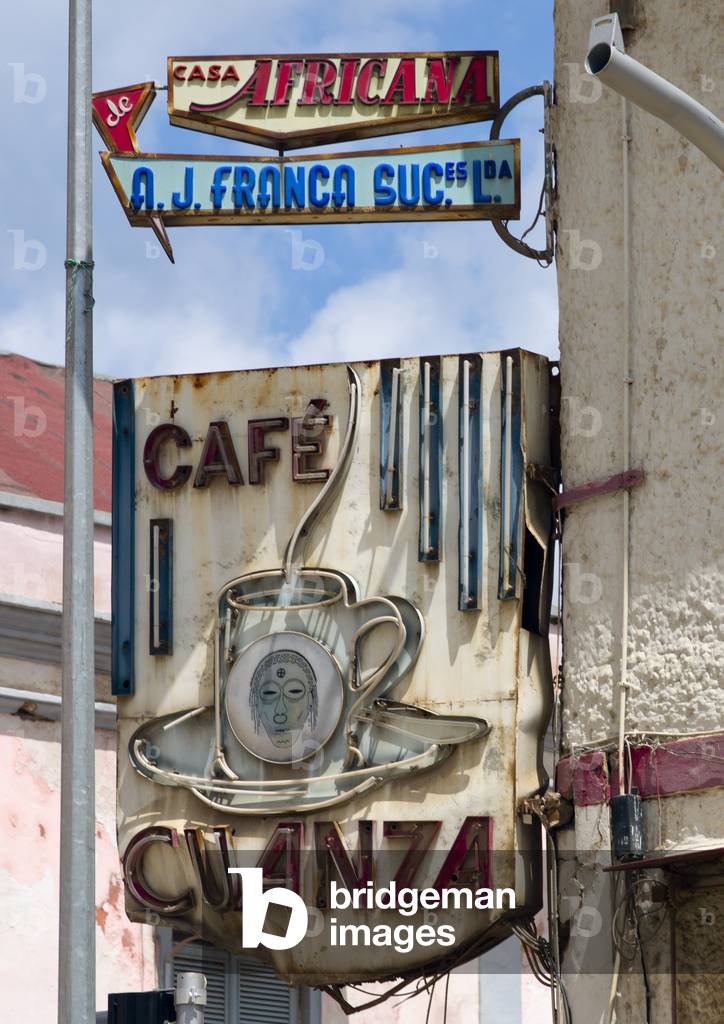 Old Rusty Sign of a Cafe, Angola, Africa (photo)