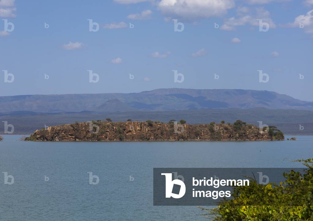 Increased water levels of lake baringo, Baringo county, Baringo, Kenya, Africa (photo)