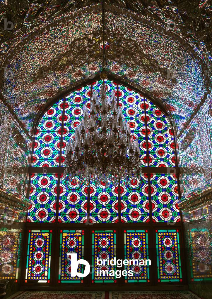Stained Glass Windows in The Shah-e-Cheragh Mausoleum, Fars Province, Shiraz, Iran (photo)
