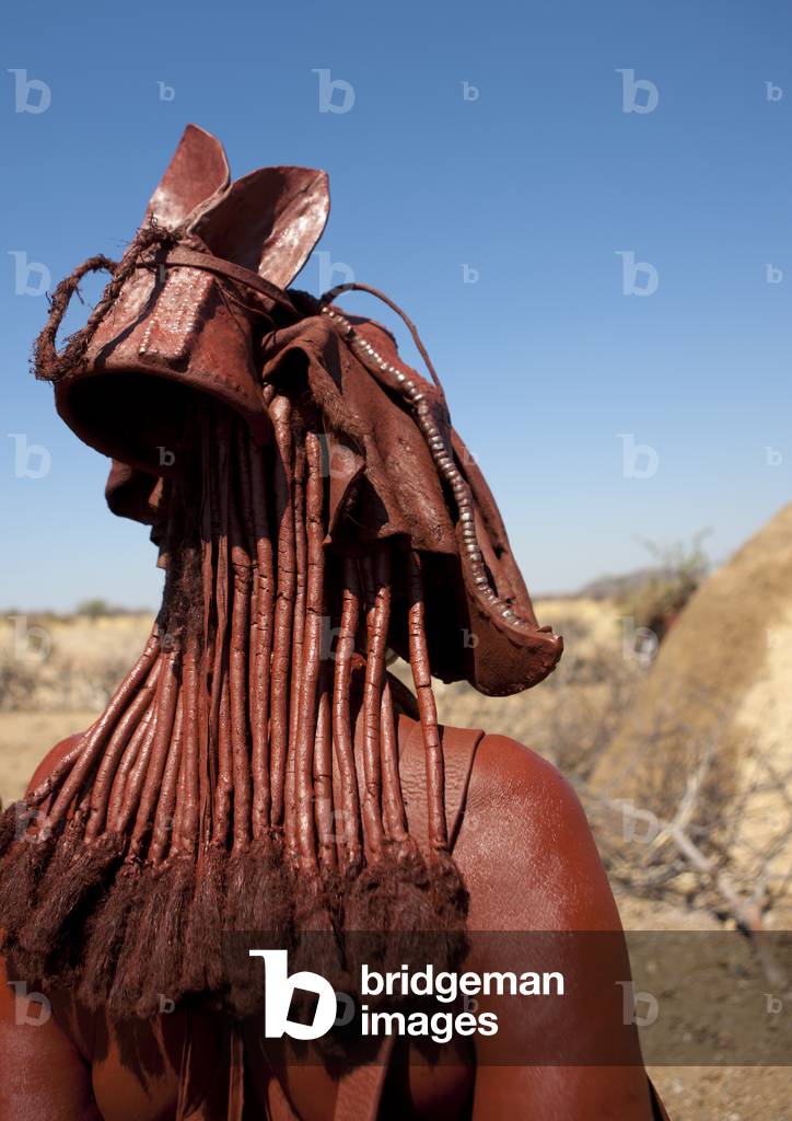 Muhimba Woman Wearing an Erembe Headdress, Village of Elola, Angola, Africa (photo)