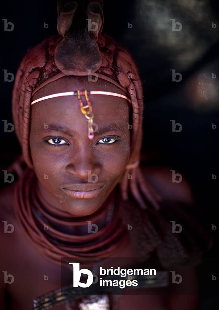 Himba Woman Wearing a Plastic Jewel, Angola, Africa (photo)