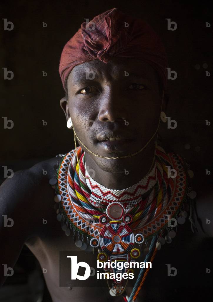 Portrait of a samburu tribesman morane, Samburu county, Samburu national reserve, Kenya, Africa (photo)