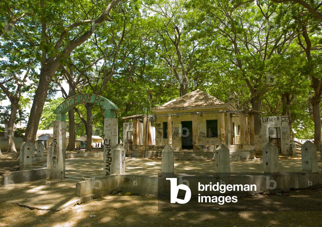 Building For Political Meetings in the Village of Dombe Grande, Angola, Africa (photo)