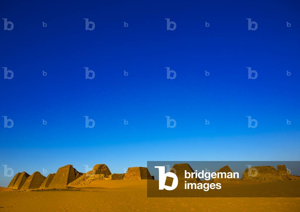 Pyramids in Royal Cemetery, Meroe, Kush, Sudan (photo)