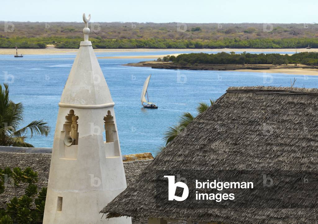 A view of the friday mosque and minaret on shela, Lamu Kenya, Africa
 (photo)
