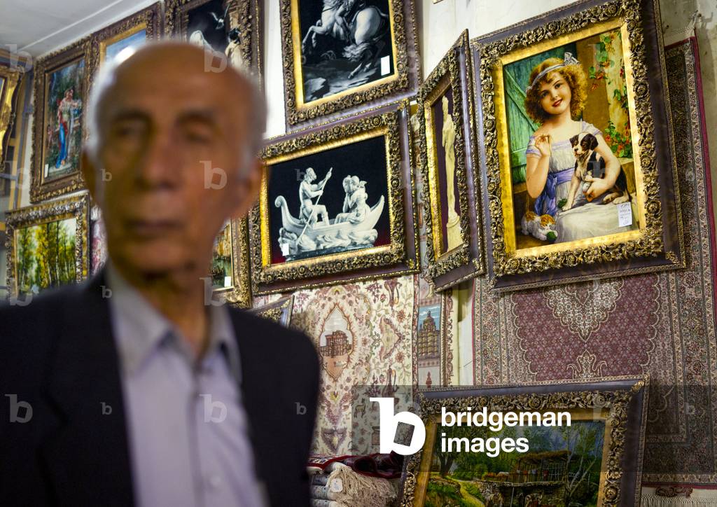 Art for Sale in the Bazaar, Kermanshah, Iran (photo)