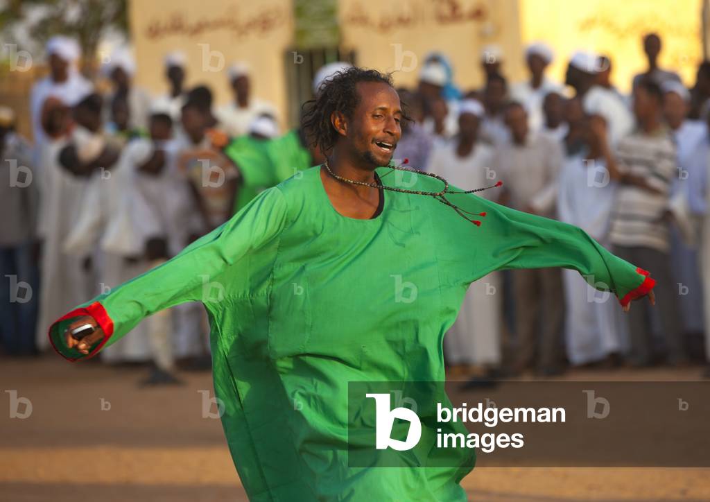 Sufi Whirling Dervish at Omdurman Sheikh Hamad El Nil Tomb, Khartoum, Khartoum State, Sudan (photo)